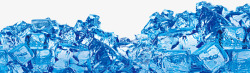 蓝色立体夏日冰块效果素材
