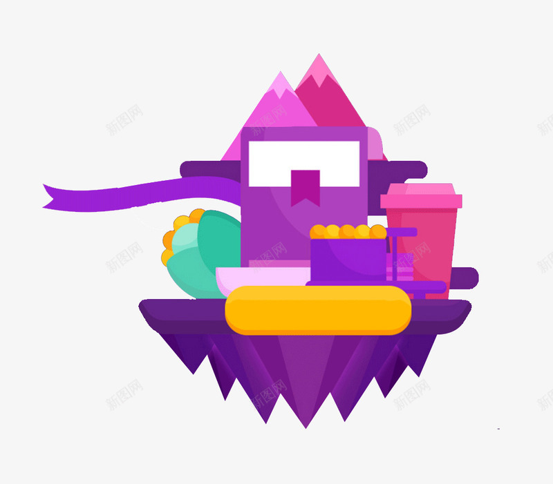 垃圾站点插画png免抠素材_88icon https://88icon.com 创意 垃圾 垃圾桶 平面 插画 站点 紫色