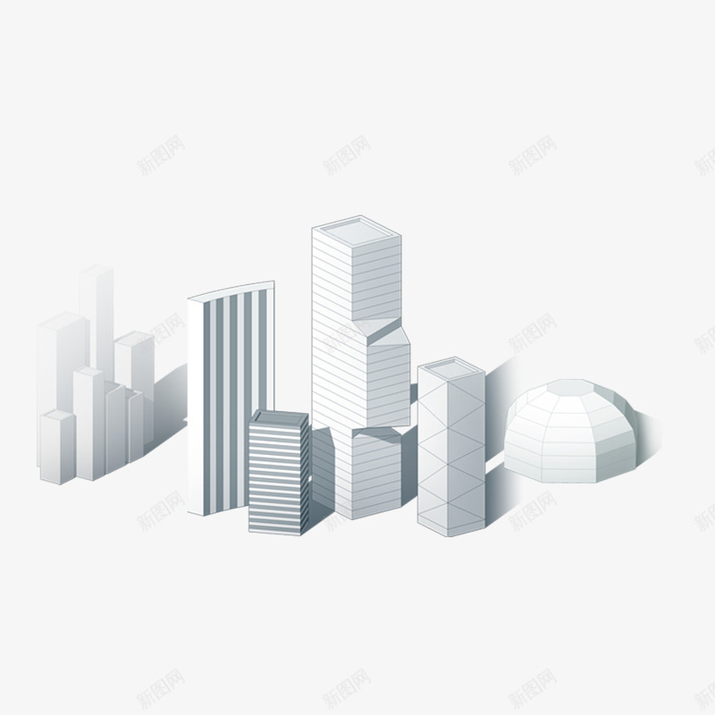 白色现代城市装饰png免抠素材_88icon https://88icon.com 写实 城市 城市建筑 大厦 实景素材 建筑 楼房 高楼 高楼剪影