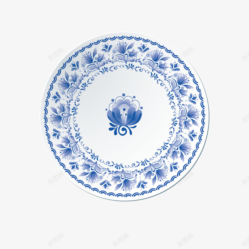 青花瓷器圆盘中间大花纹png免抠素材_88icon https://88icon.com 中间大花纹 圆盘 瓷器 青花