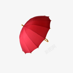 红伞长柄竹伞红素材