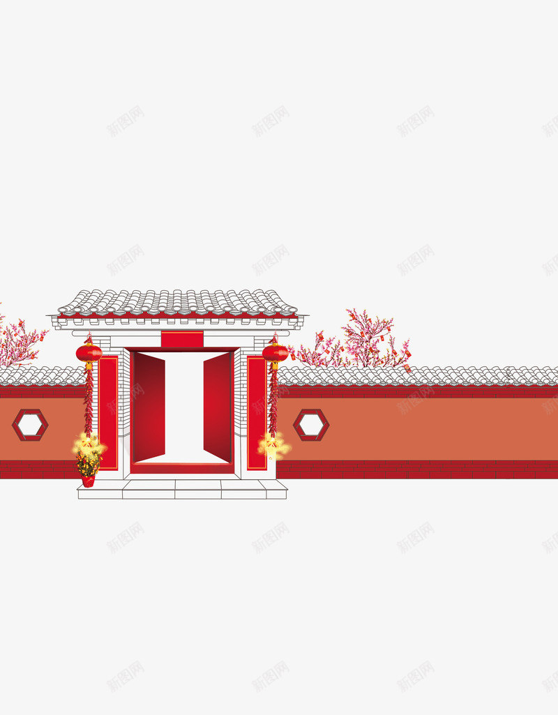 房子建筑围墙png免抠素材_88icon https://88icon.com 围墙 建筑 房子