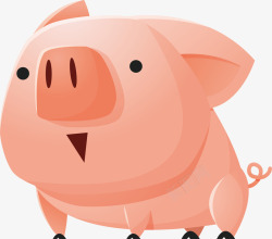 小动物插画卡通可爱猪猪矢量图高清图片