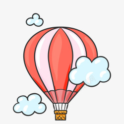 飞舞彩色手绘热气球元素矢量图高清图片