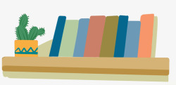手绘装饰书架素材
