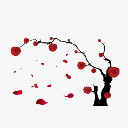 浪漫树枝会开花的玫瑰树见证爱情之旅高清图片