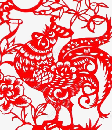 红色喜庆鸡png免抠素材_88icon https://88icon.com 剪纸 红色 花朵 鸡年