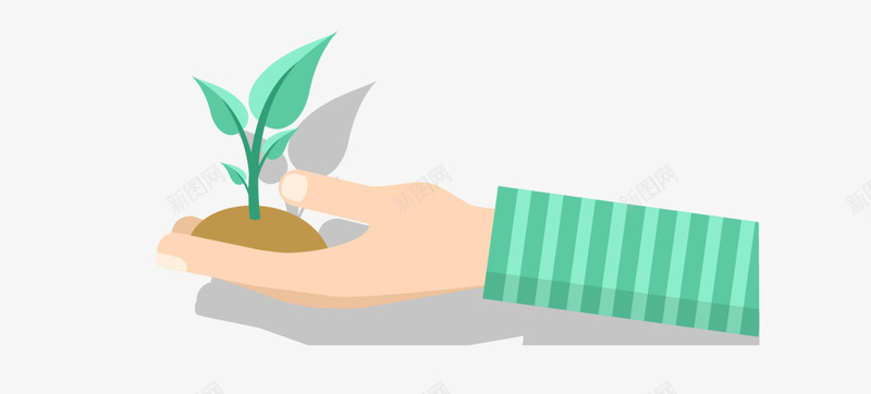 植树节发芽的大树png免抠素材_88icon https://88icon.com 发芽的大树 嫩芽 捧着土壤 植树节 节日 阴影