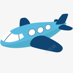 航班PNG蓝色飞机卡通插画矢量图高清图片