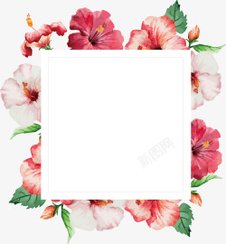 信件边框大气红色花朵信件边框高清图片