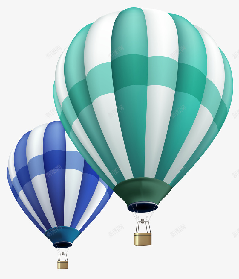 卡通手绘双色升气球png免抠素材_88icon https://88icon.com 升气球 热气球 卡通 手绘双色升气球 手绘 白绿色 热气球 蓝白色
