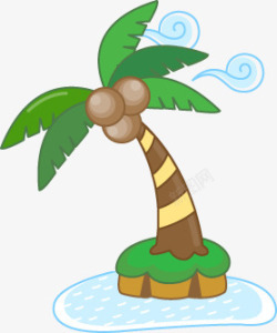 沙滩绿色植物夏日海报椰子树素材