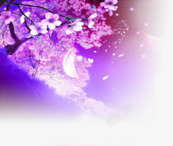 海海梦幻紫色花海海报背景七夕情人节高清图片