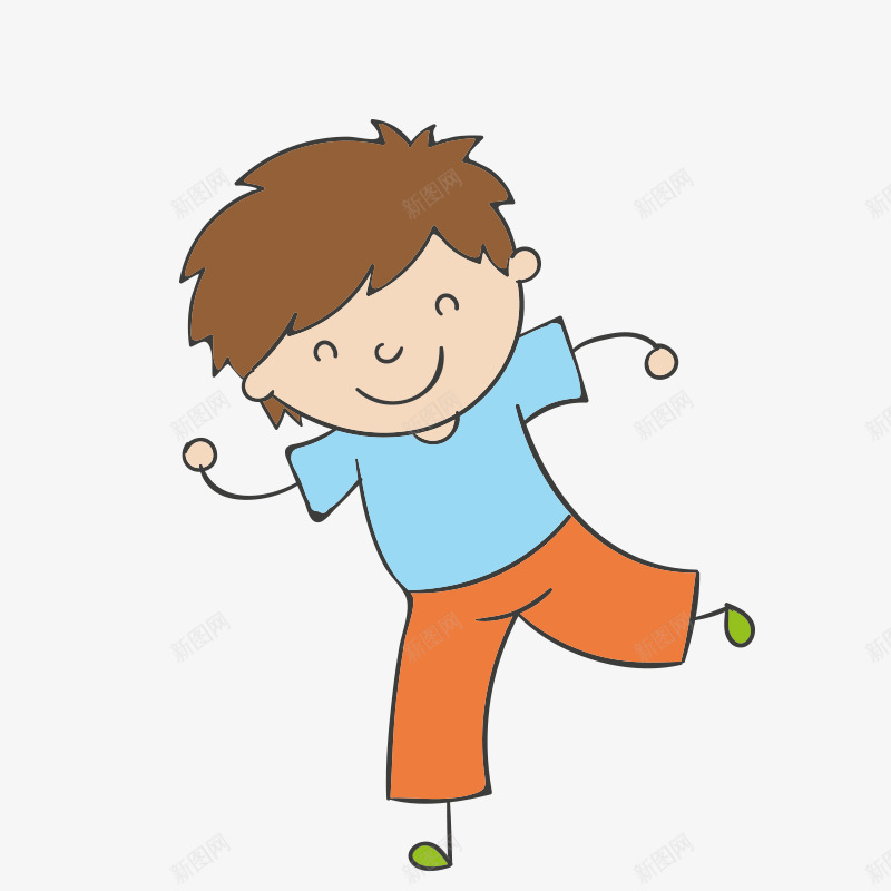 奔跑的小男孩png免抠素材_88icon https://88icon.com 卡通人物 卡通素材 小男孩