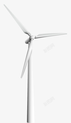 风能电站白色电力风车高清图片