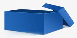 蓝色手绘创意立体盒子素材