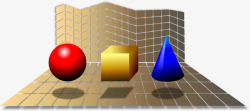 三维球体正方体圆锥素材