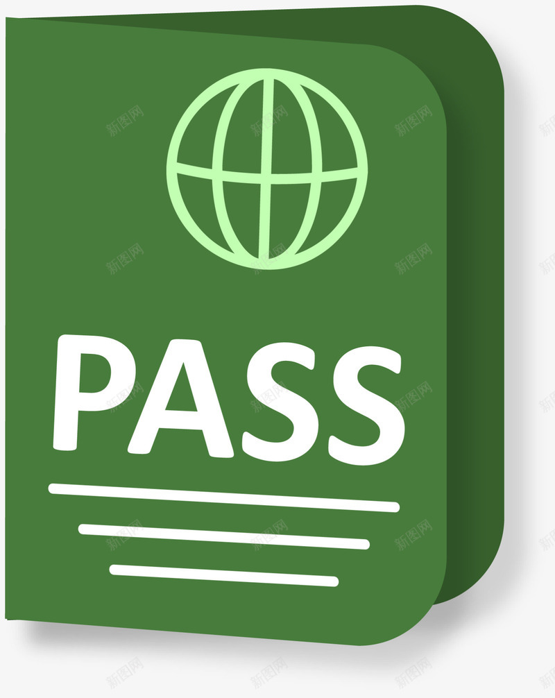 蓝色PASS出国护照png免抠素材_88icon https://88icon.com pass 出国 护照 旅游 旅行 绿色册子 装饰图案