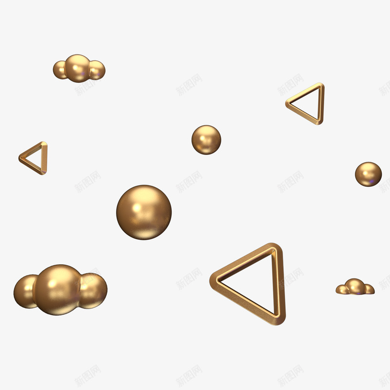 立体漂浮金色球C4D装饰png免抠素材_88icon https://88icon.com C4D 三角形 立体漂浮金色球 装饰元素