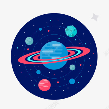 卡通星球星球太空航天矢量图图标图标