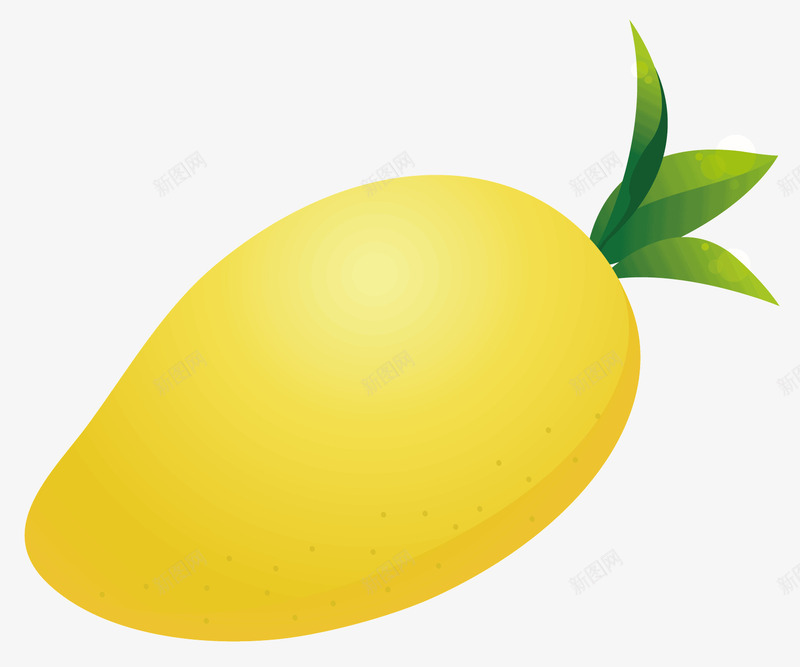 一个芒果矢量图ai免抠素材_88icon https://88icon.com 水果 绿色叶子 菜市场 超市 食物 黄色的芒果 矢量图
