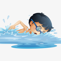潜水镜卡通可爱夏季游泳矢量图高清图片