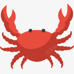 红色螃蟹卡通插画矢量图素材