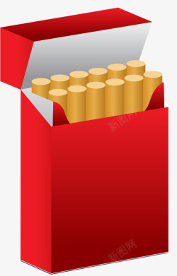 扁平香烟红色包装磨砂材质香烟矢量图高清图片