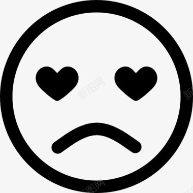 表情悲伤的爱的表情图标图标