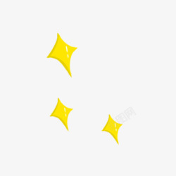 两颗黄色的立体星星立体黄色星星高清图片
