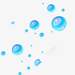 蓝色泡沫球素材