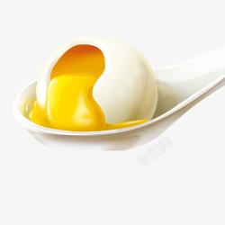 一勺子蛋黄汤圆素材