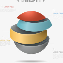 球体切割数据分析图表素材