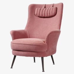 单人椅粉色麻布休闲椅子高清图片