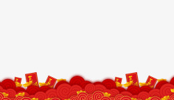 传统节日边框2018新年边框红包与祥云高清图片