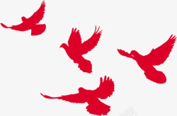 鸽子红和平鸽国庆剪影高清图片