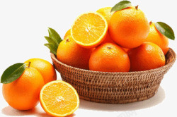 橙子切面成熟箩筐橙子高清图片