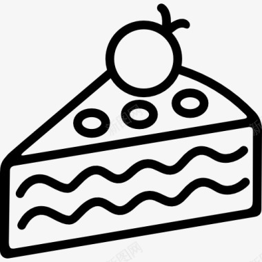 一块蛋糕与浆果图标图标
