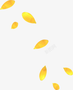 金黄色漂浮叶子漂浮金黄色叶子飘落高清图片