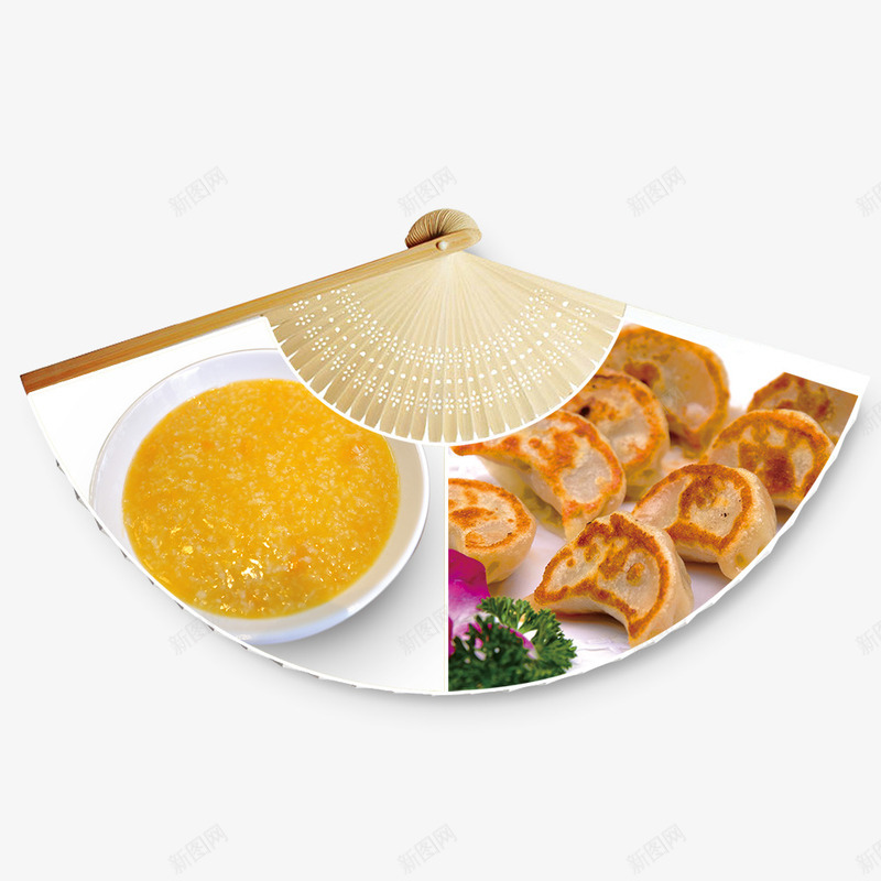 饺子png免抠素材_88icon https://88icon.com 扇子 煎饺 调料酱 饺子