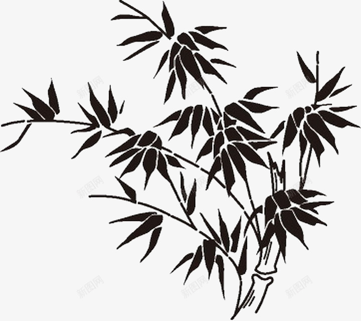 水墨画竹png图片免费下载-素材pvyyspsm-88ICON