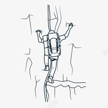 登山者爬山装饰案矢量图图标图标