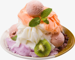 美味奶昔水果沙冰冰淇淋高清图片