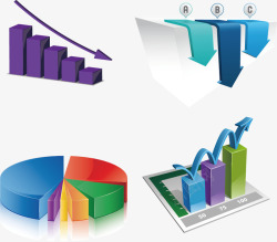 彩色统计数据统计图标高清图片