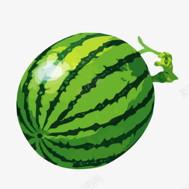水果水彩画西瓜图标图标