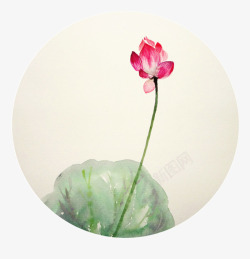 圆形植物免抠中国风水墨画高清图片
