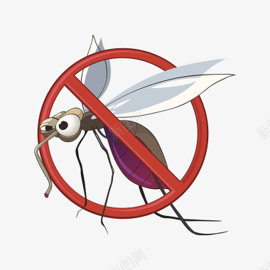 病毒卡通禁止蚊子疾病预防控制宣传图图标图标