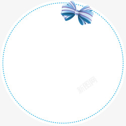 小清新蓝色花框手绘卡通圆形边框高清图片