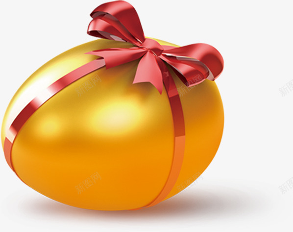 金色鸡蛋红色蝴蝶结png免抠素材_88icon https://88icon.com 红色 蝴蝶结 金色 鸡蛋