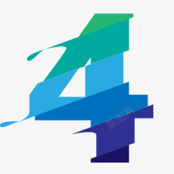 数字4字体设计几何数字4艺术数字高清图片